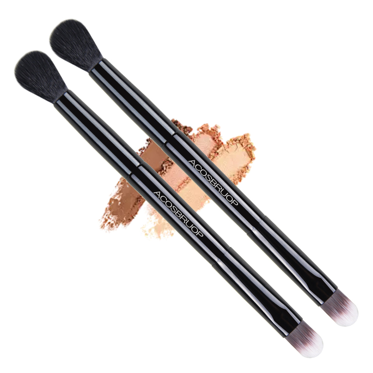 Two double-ended eyeshadow makeup brushes-X004