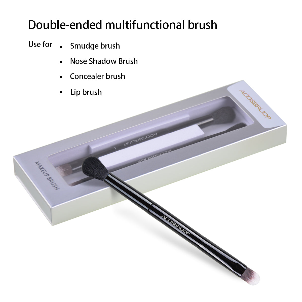 Two double-ended eyeshadow makeup brushes-X004