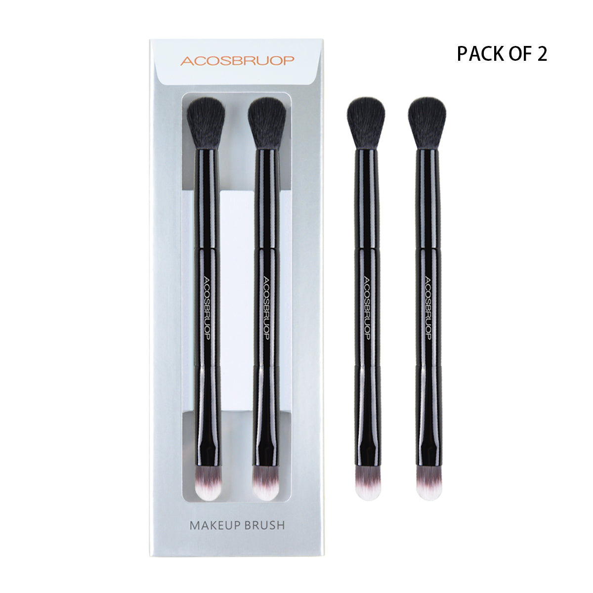 Two double-ended eyeshadow makeup brushes-X004