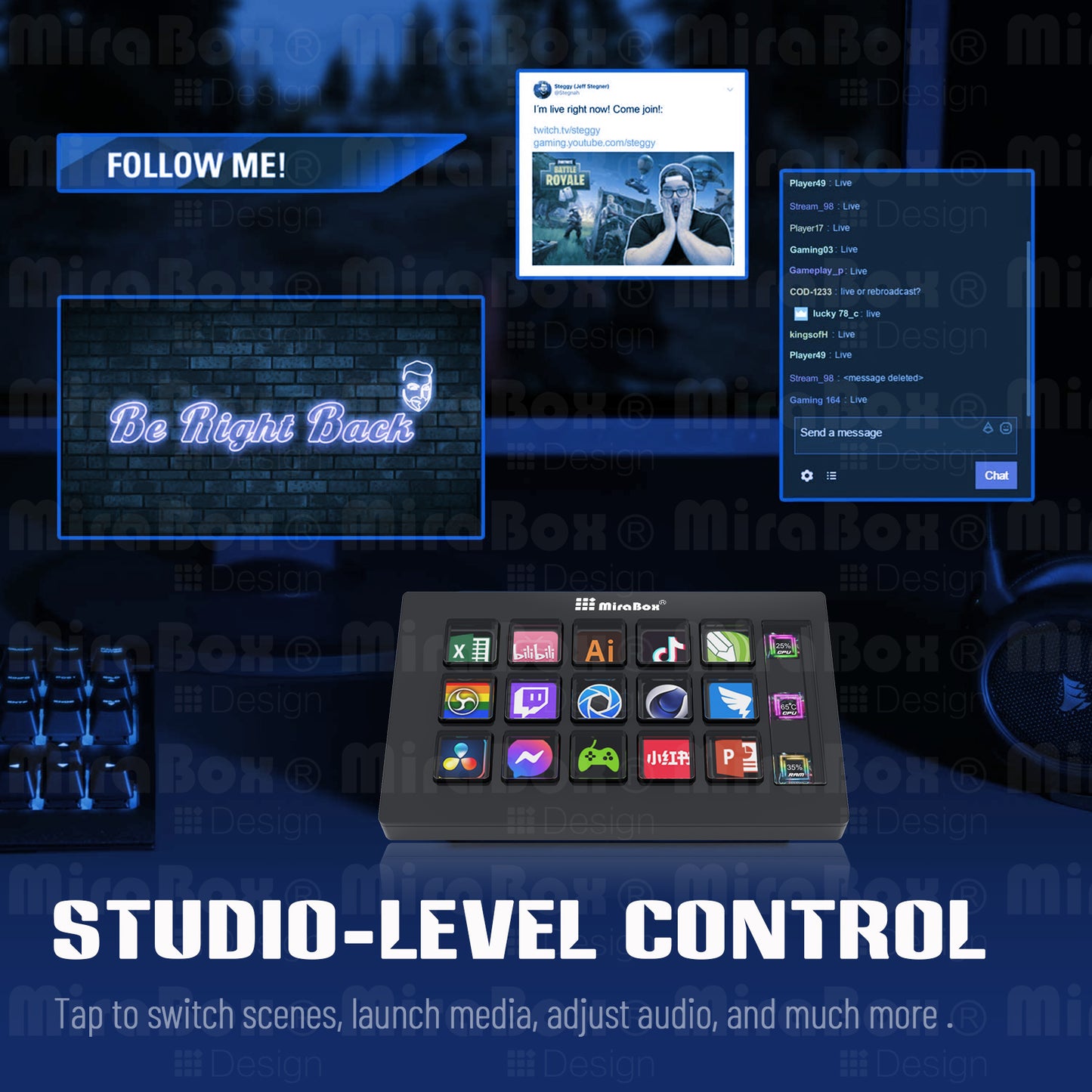 Stream Dock personaize keys with custom icons-STHSV293S-B