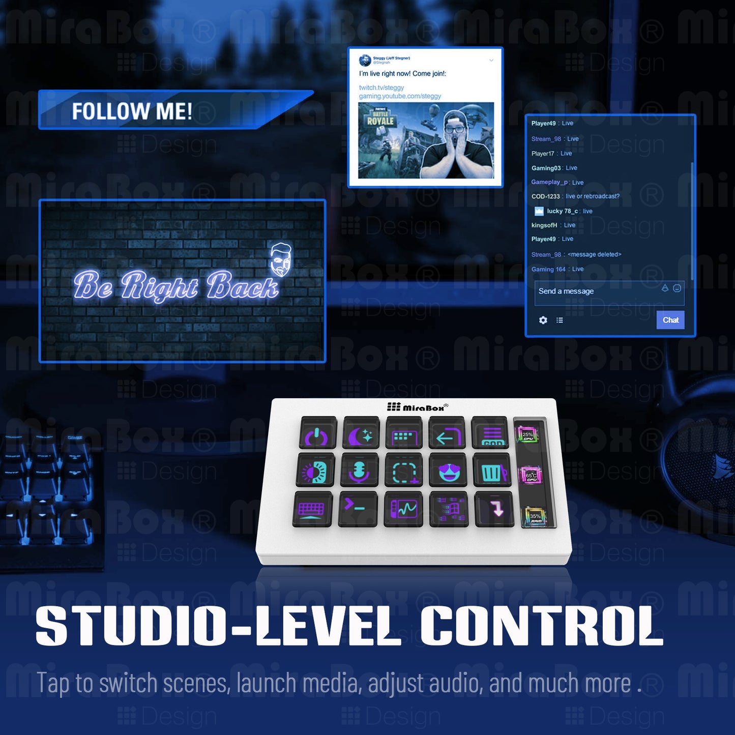 Stream Dock personaize keys with custom icons-STHSV293S-W