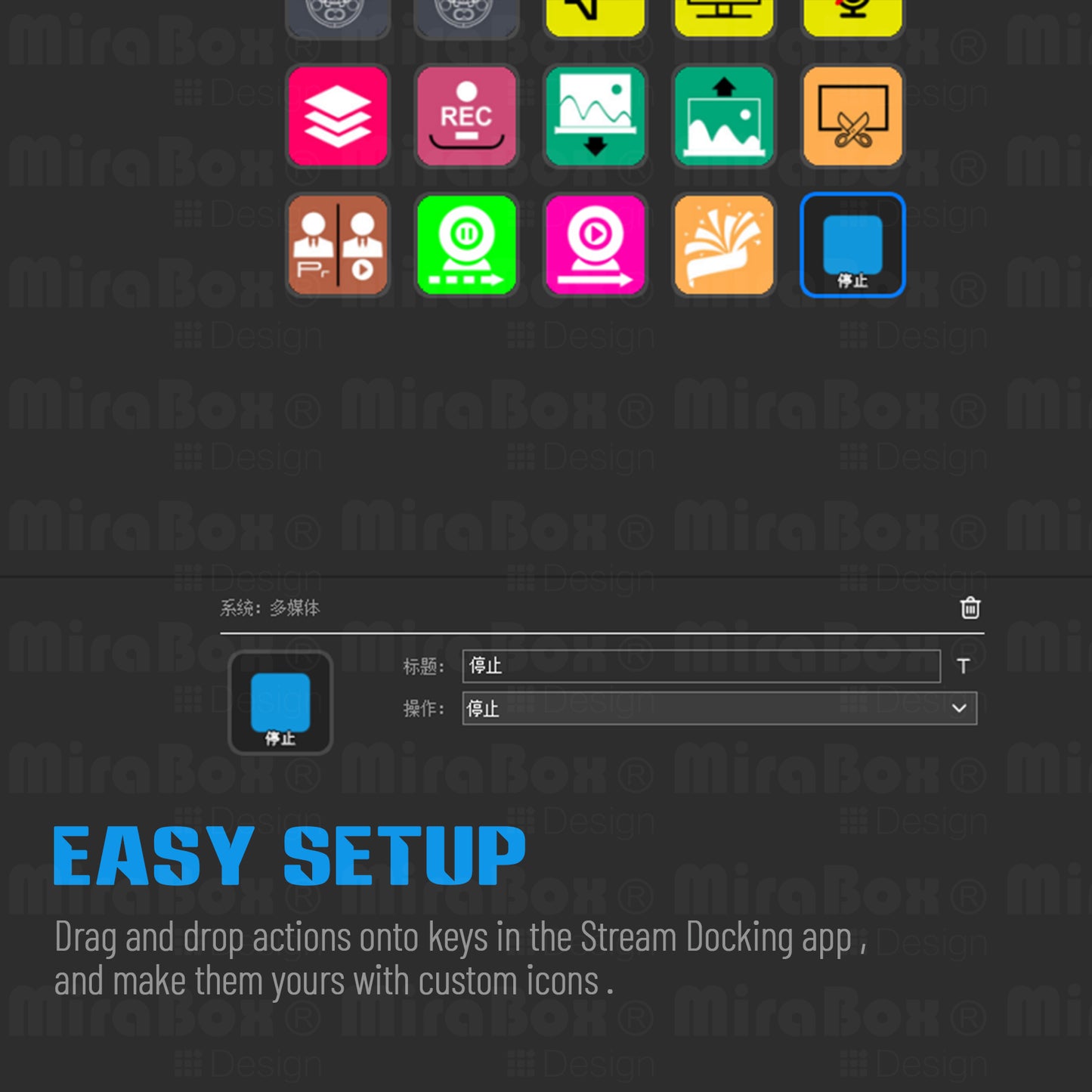 Stream Dock personaize keys with custom icons-STHSV293S-W