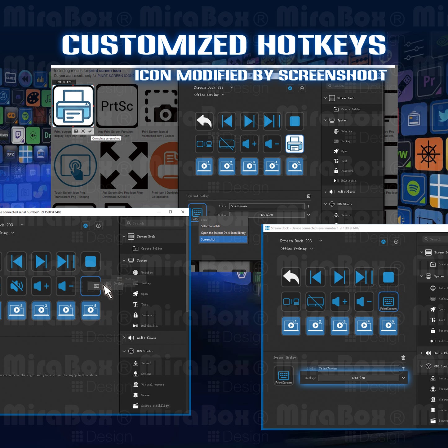 Stream Dock personaize keys with custom icons-STHSV293S-W