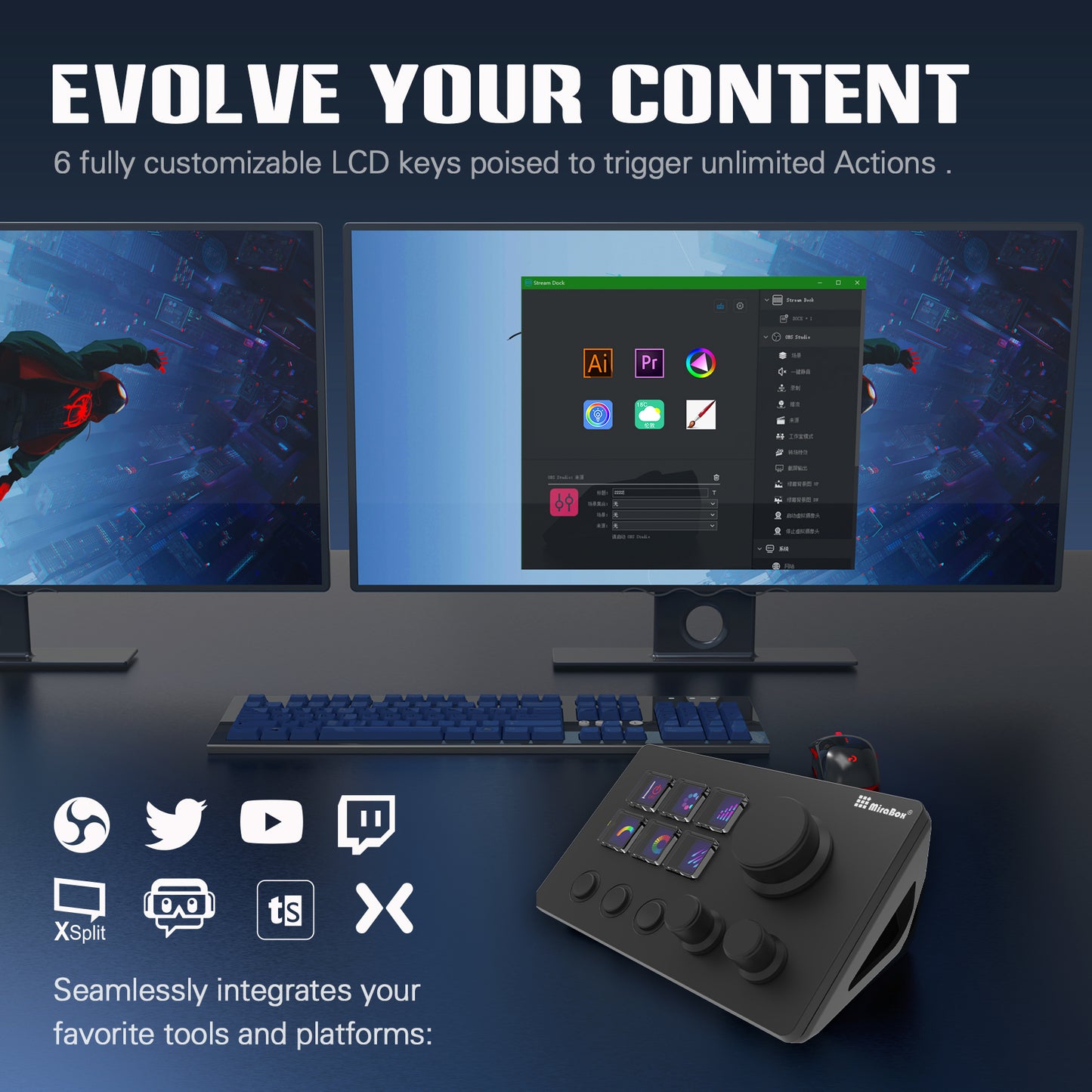 Stream Dock personaize keys with custom icons-STHSV293sN3-B