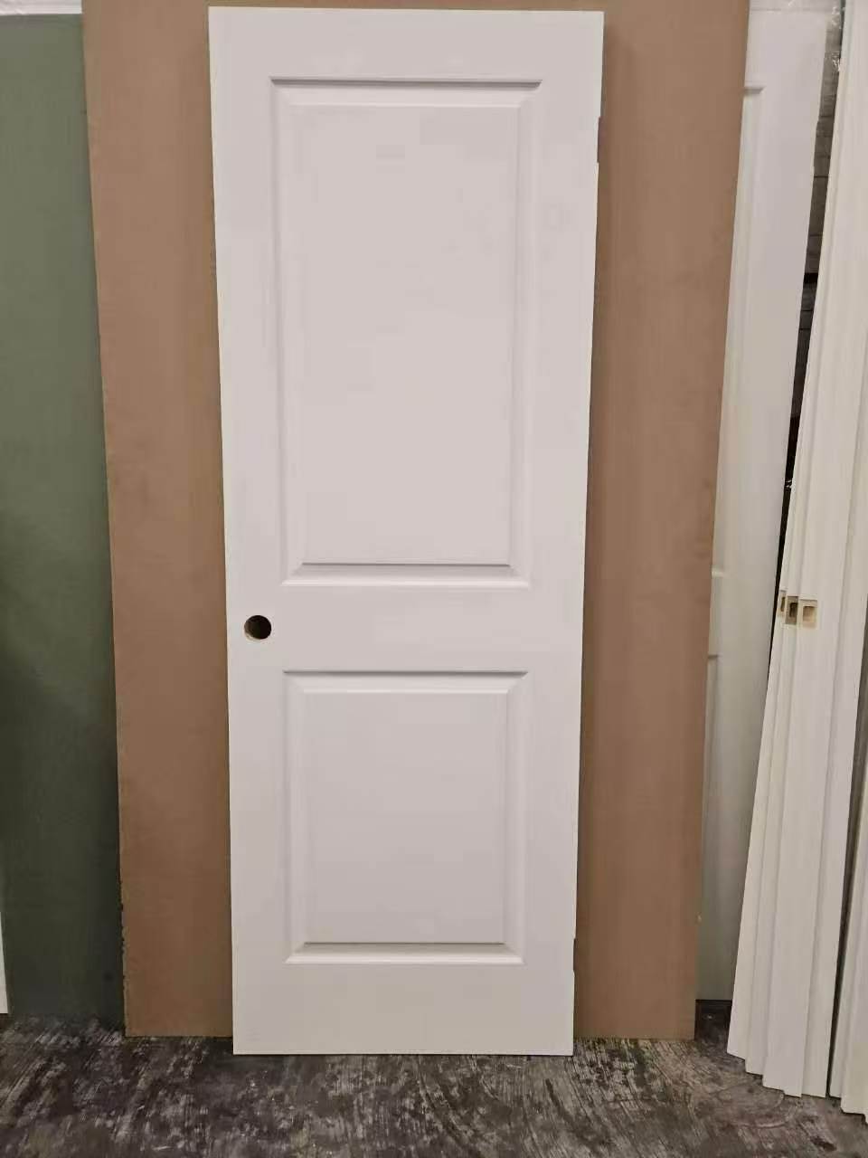 Pre-hung white interior door with knob installed