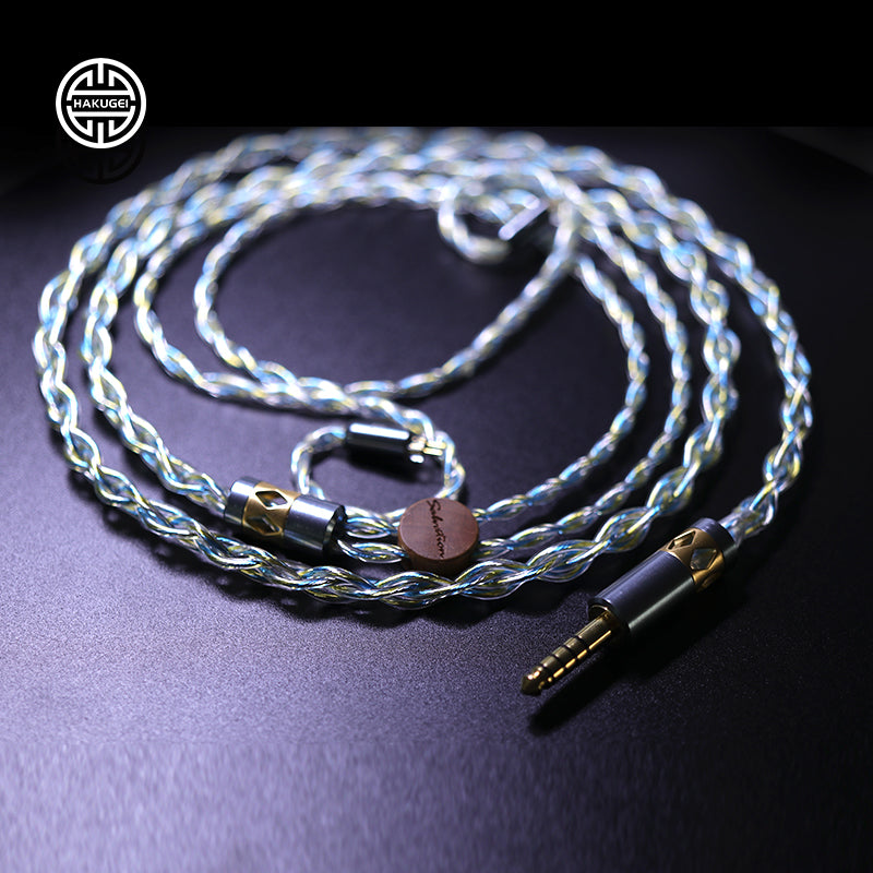 Hakugei Hybrid Alloy Earphone Cable | 0.78mm QDC/2-Pin Connector | Gold Bodhi Pro Series-4 to 1-mmcx（lightning）