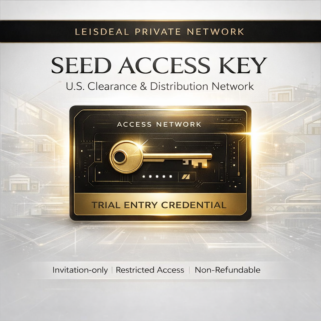 Leisdeal Network – Genesis Seed Access Key (Annual) Private Clearance & Distribution Network Entry