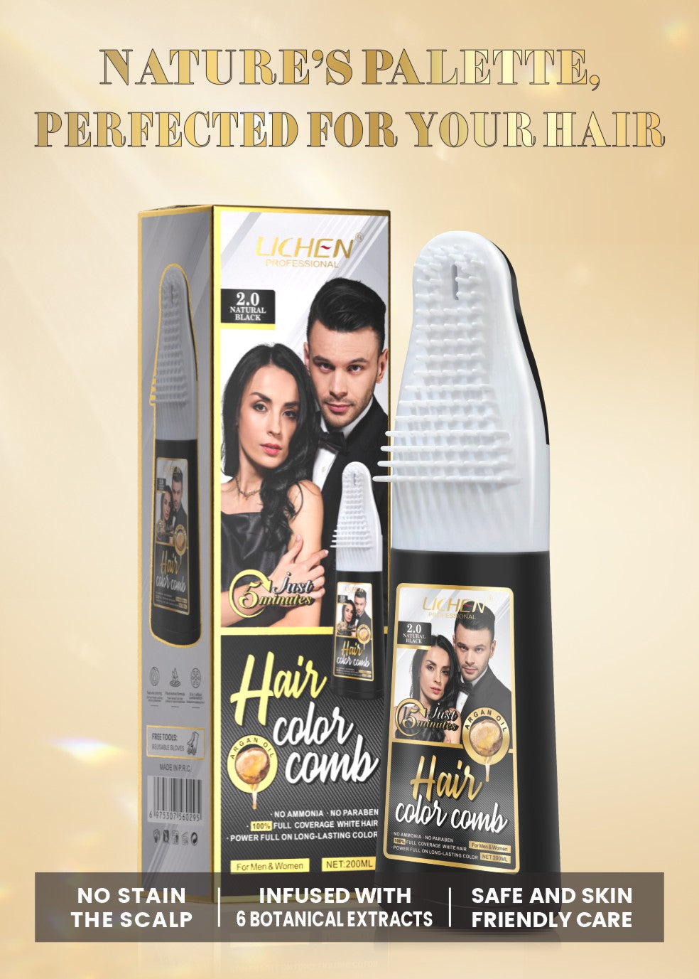 Hair black comb-brown color-BM02