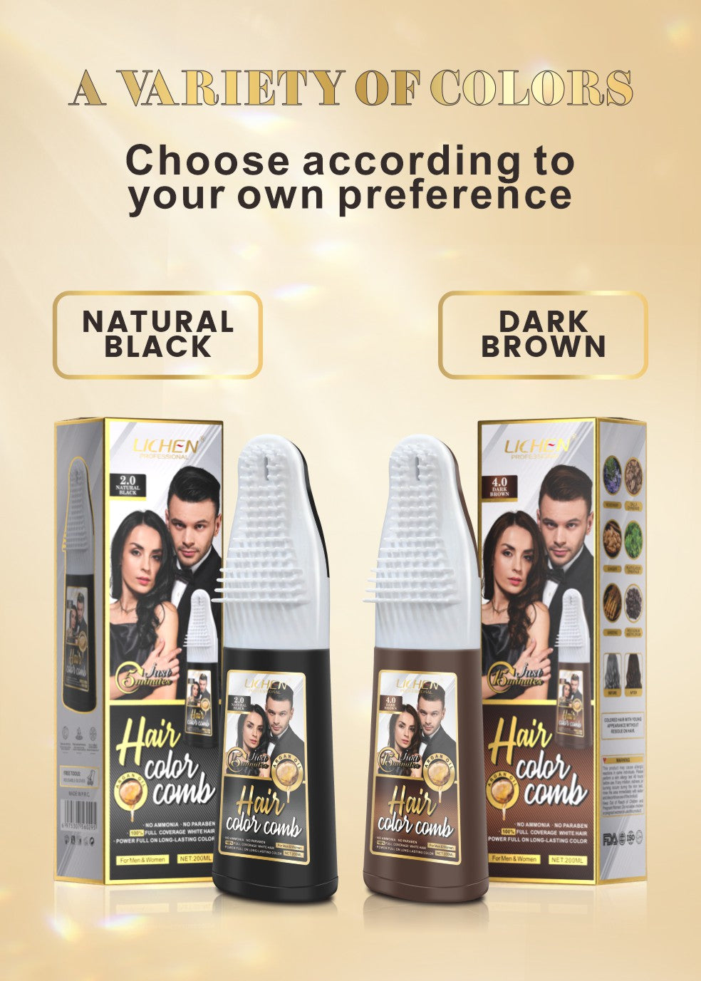 Hair black comb-brown color-BM02