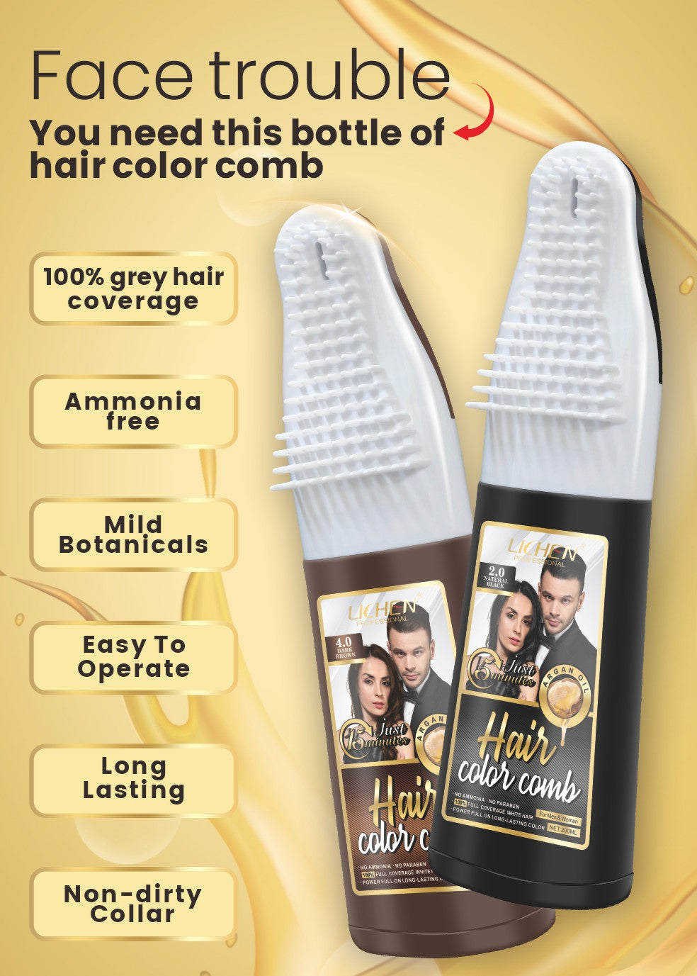 Hair black comb-brown color-BM02