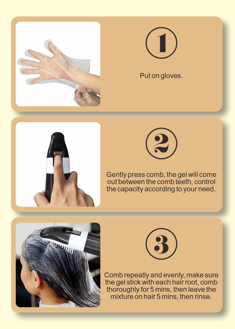 Hair black comb-brown color-BM02