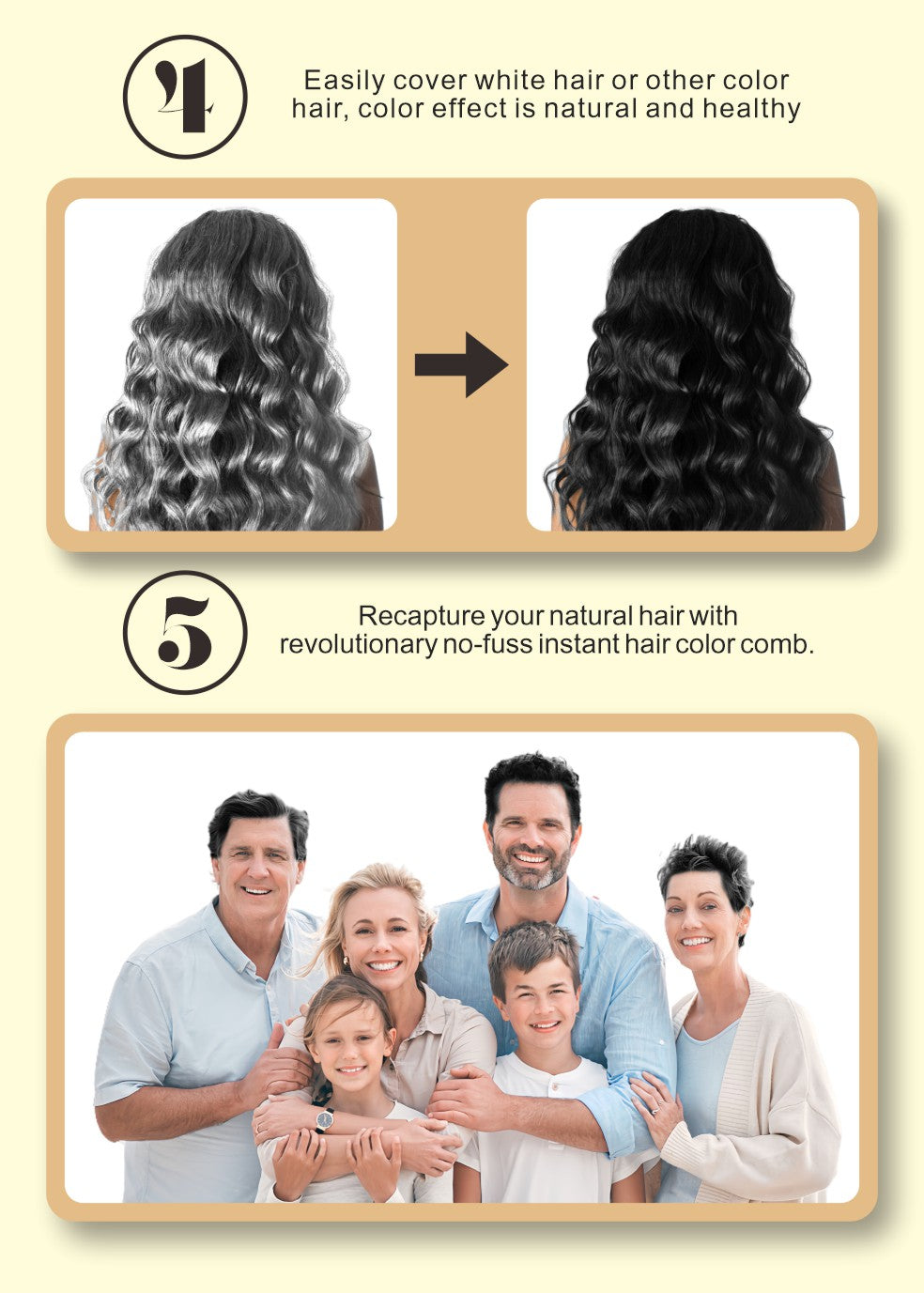 Hair black comb-brown color-BM02