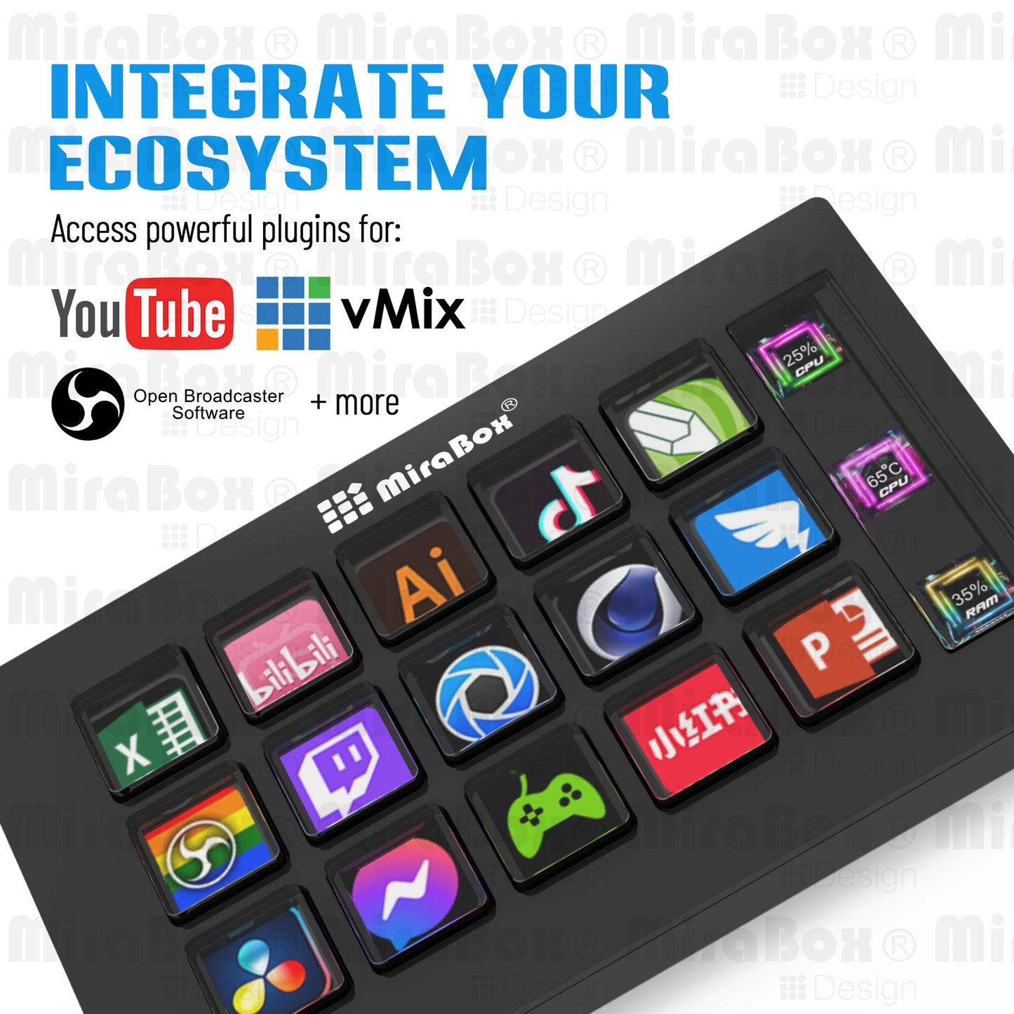 Stream Dock personaize keys with custom icons-STHSV293S-B
