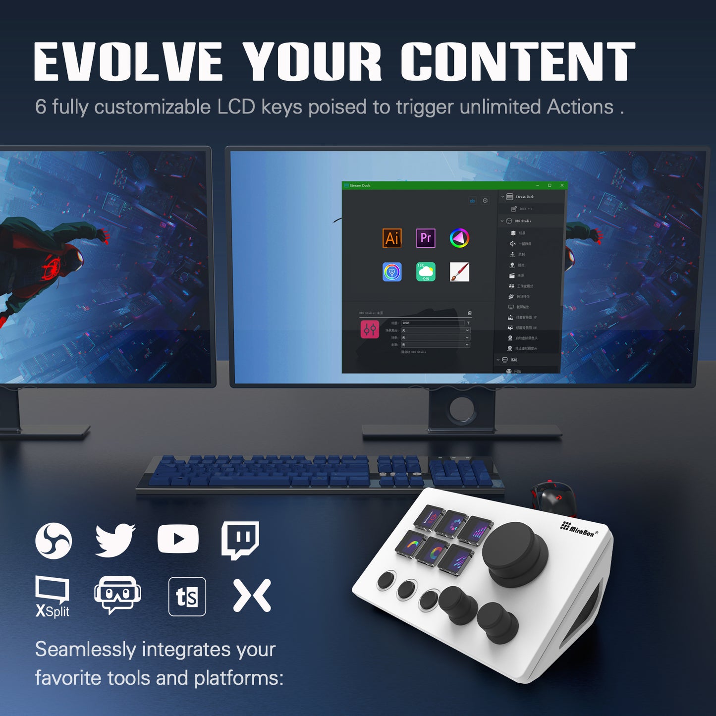 Stream Dock personaize keys with custom icons-STHSV293sN3-STHSV293sN3-W
