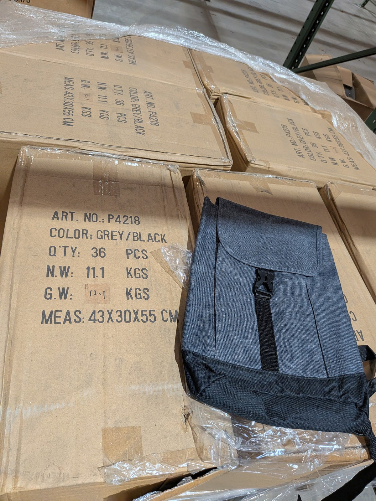 Wholesale mixed bags pallets close-up