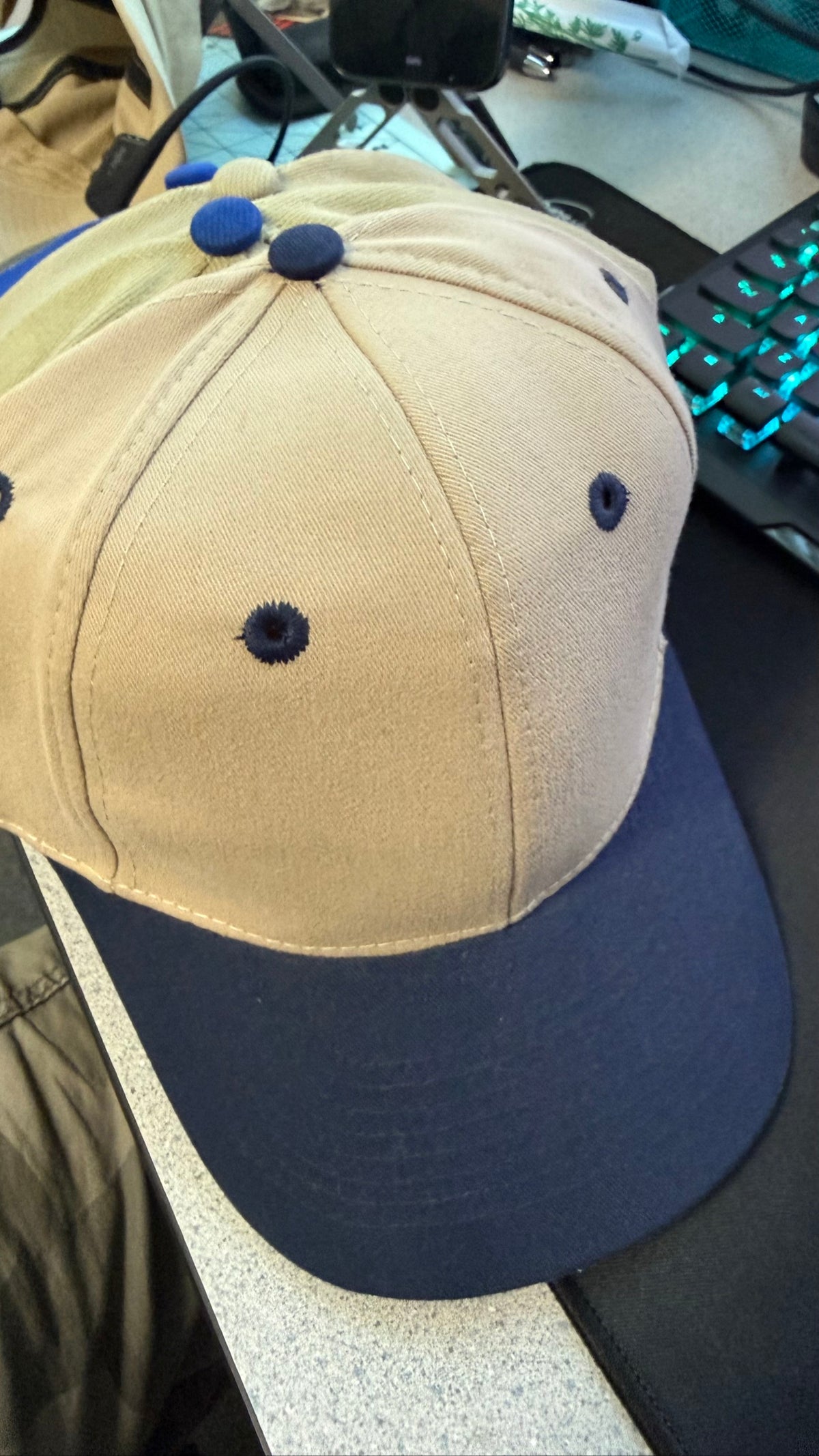 Blank baseball caps, assorted colors