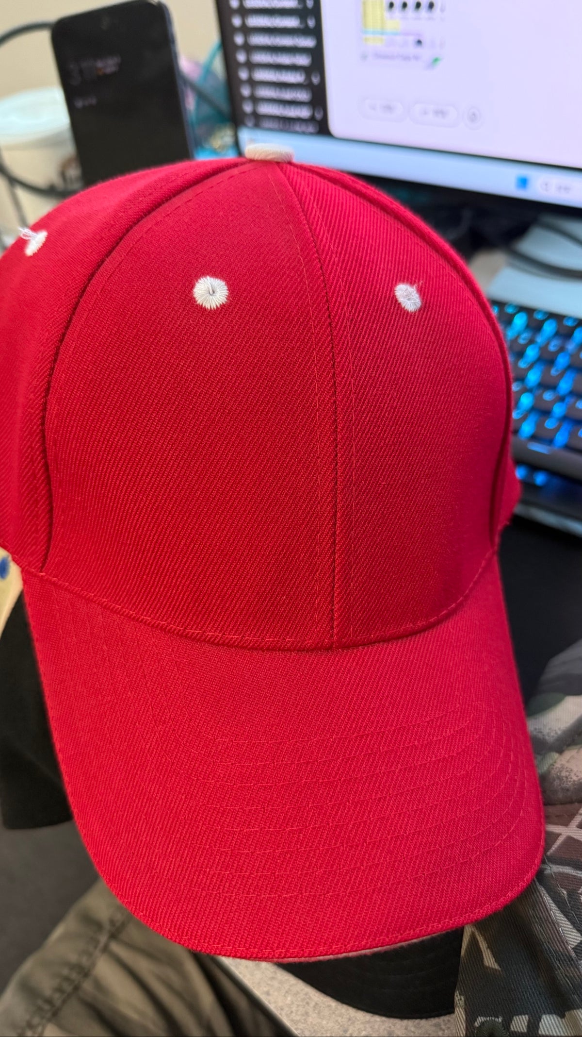 Blank red baseball cap