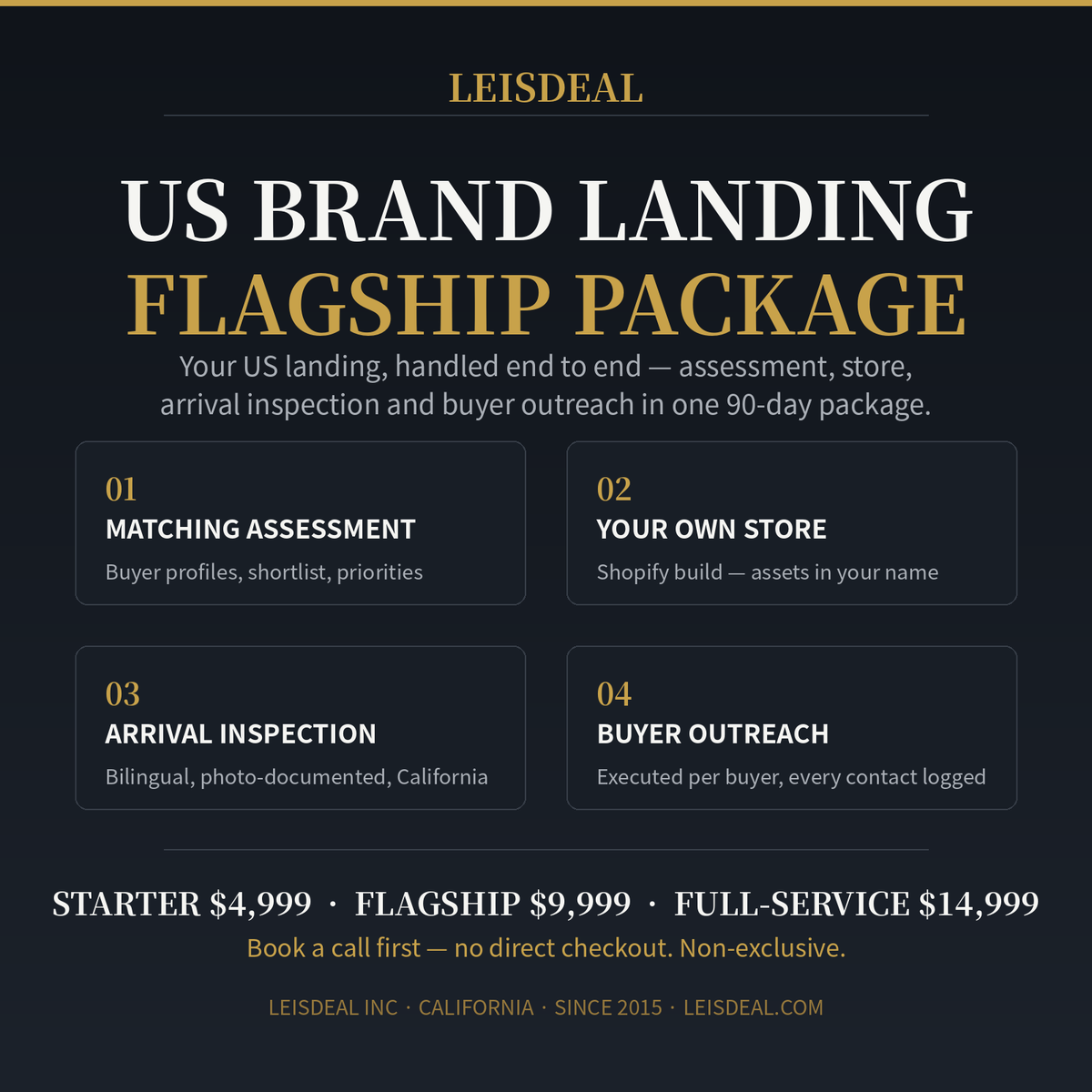 US Brand Landing Flagship Package — LEISDEAL
