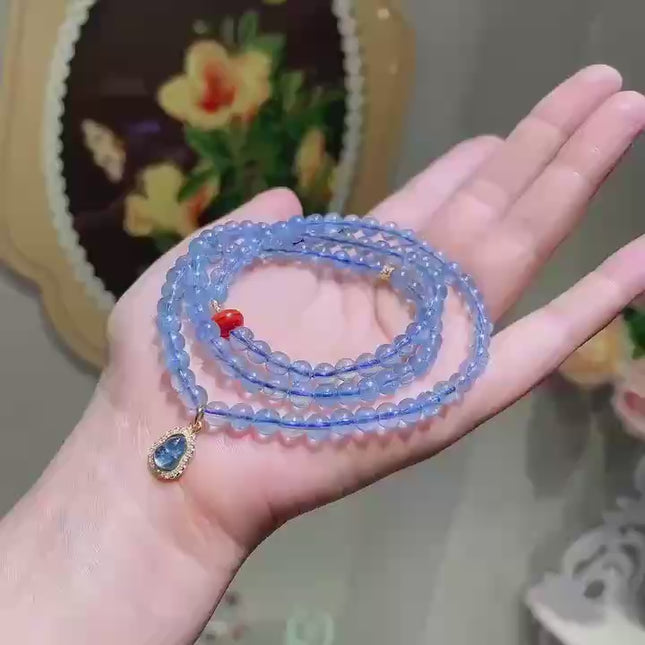 Aquamarine Healing Bracelet with Sterling Silver & South Red Agate – Balance & Elegance